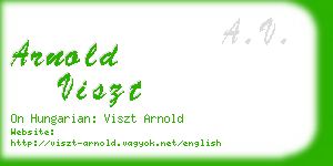 arnold viszt business card